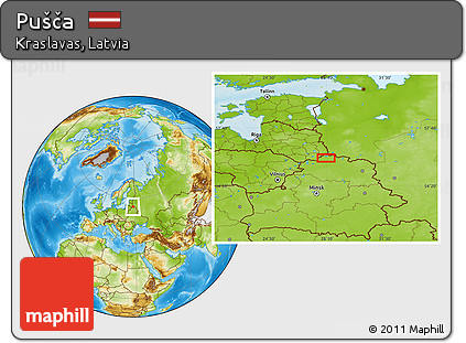 Physical Location Map of Pušča