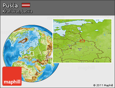 Physical Location Map of Pušča