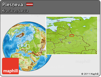 Physical Location Map of Plesņeva
