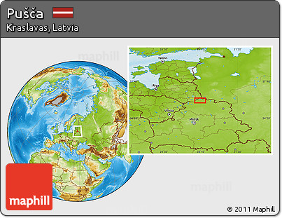 Physical Location Map of Pušča