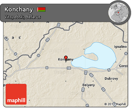 Shaded Relief Map of Konchany