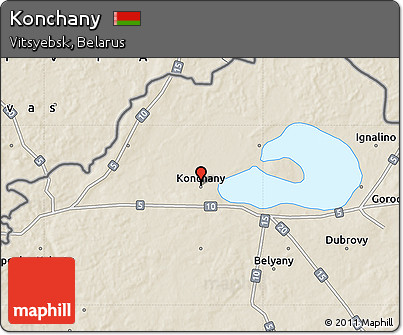 Shaded Relief Map of Konchany
