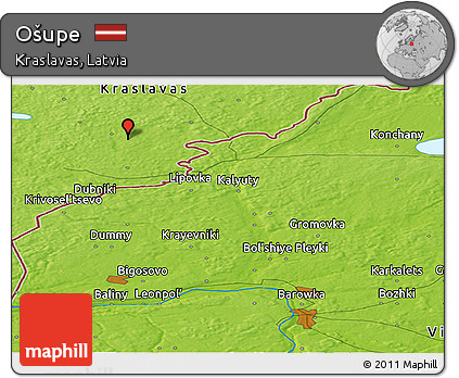 Physical Panoramic Map of Ošupe