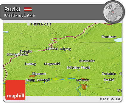 Physical Panoramic Map of Rudki