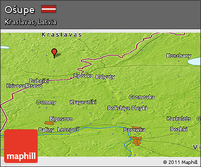 Physical Panoramic Map of Ošupe