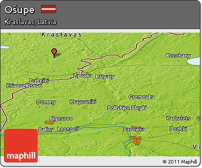 Physical Panoramic Map of Ošupe