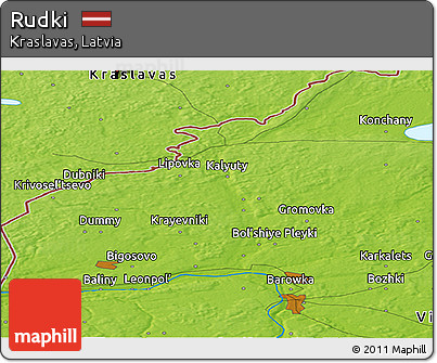 Physical Panoramic Map of Rudki
