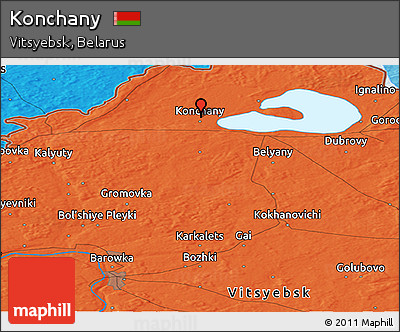 Political Panoramic Map of Konchany