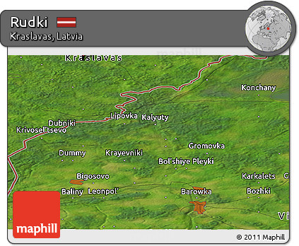 Satellite Panoramic Map of Rudki
