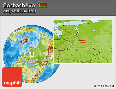 Physical Location Map of Gorbachëvo