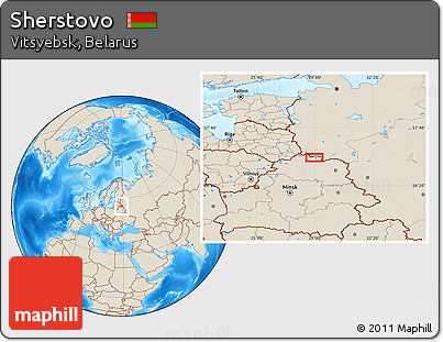 Shaded Relief Location Map of Sherstovo