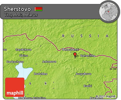Physical Map of Sherstovo