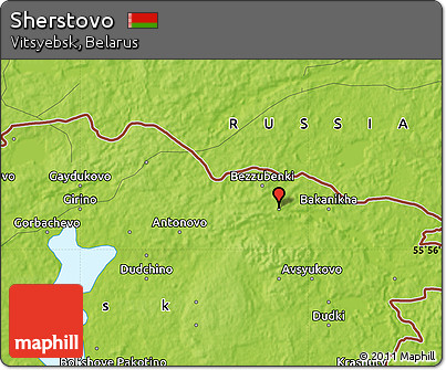 Physical Map of Sherstovo