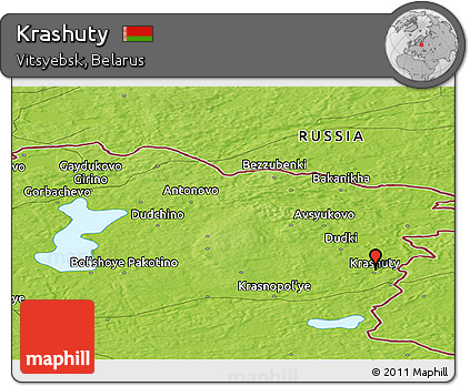Physical Panoramic Map of Krashuty