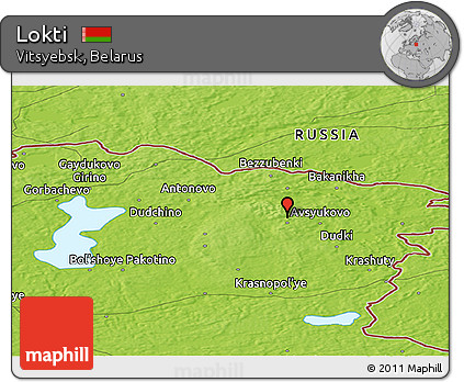 Physical Panoramic Map of Lokti