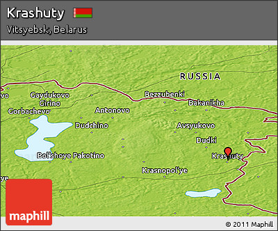 Physical Panoramic Map of Krashuty