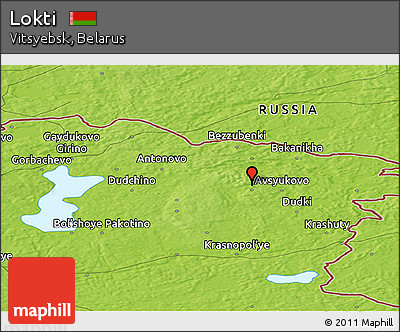 Physical Panoramic Map of Lokti