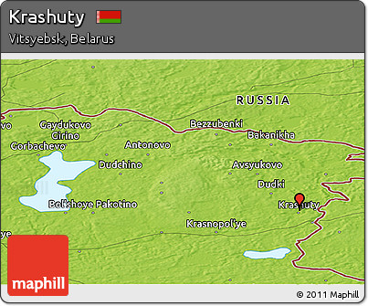 Physical Panoramic Map of Krashuty