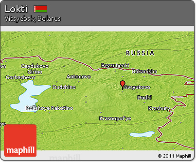 Physical Panoramic Map of Lokti