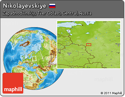 Physical Location Map of Nikolayevskiye