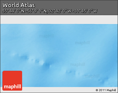 Physical 3D Map of the Area around 55° 56' 31" N, 32° 13' 30" W