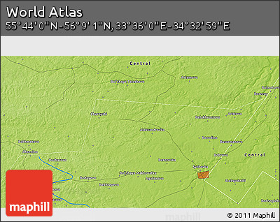 Physical 3D Map of the Area around 55° 56' 31" N, 34° 4' 30" E