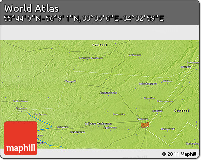 Physical 3D Map of the Area around 55° 56' 31" N, 34° 4' 30" E