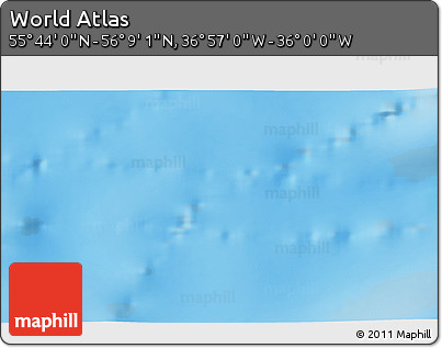 Physical 3D Map of the Area around 55° 56' 31" N, 36° 28' 30" W