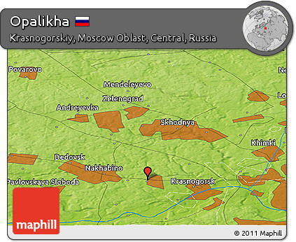 Physical Panoramic Map of Opalikha