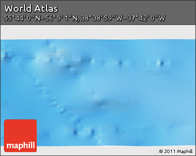 Shaded Relief 3D Map of the Area around 55° 56' 31" N, 38° 10' 29" W