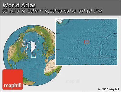 Satellite Location Map of the Area around 55° 56' 31" N, 38° 10' 29" W