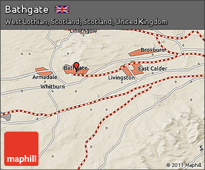 Shaded Relief 3D Map of Bathgate