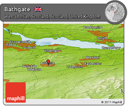 Physical Panoramic Map of Bathgate
