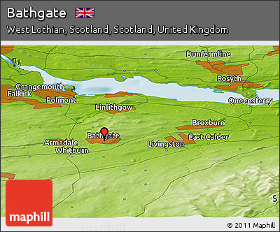 Physical Panoramic Map of Bathgate