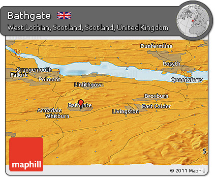 Political Panoramic Map of Bathgate