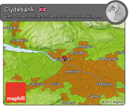 Physical Map of Clydebank