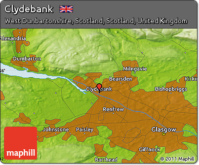 Physical Map of Clydebank