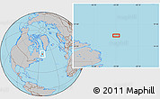 Gray Location Map of the area around 55° 56' 31" N, 53° 28' 30" W