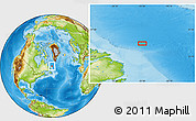 Physical Location Map of the area around 55° 56' 31" N, 53° 28' 30" W