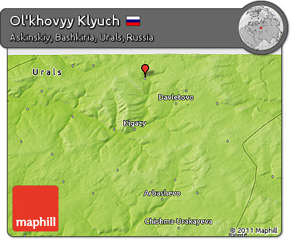 Physical 3D Map of Ol'khovyy Klyuch