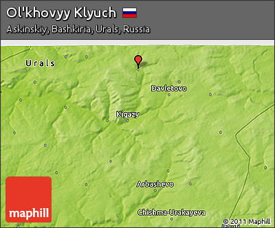 Physical 3D Map of Ol'khovyy Klyuch