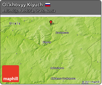 Physical 3D Map of Ol'khovyy Klyuch