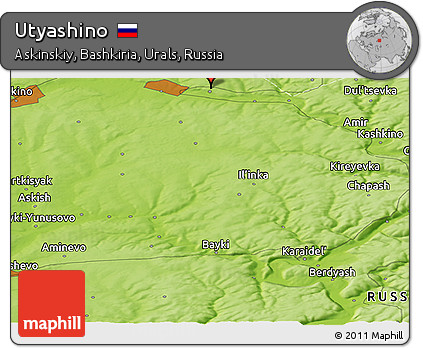 Physical Panoramic Map of Utyashino