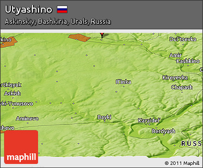 Physical Panoramic Map of Utyashino