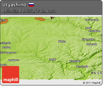 Physical Panoramic Map of Utyashino