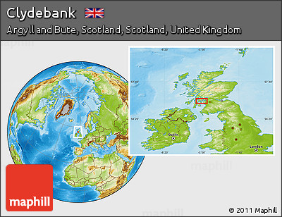 Physical Location Map of Clydebank