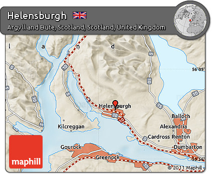 Shaded Relief Map of Helensburgh