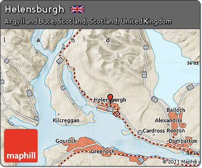 Shaded Relief Map of Helensburgh