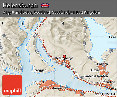 Shaded Relief Map of Helensburgh