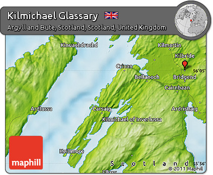 Physical Map of Kilmichael Glassary